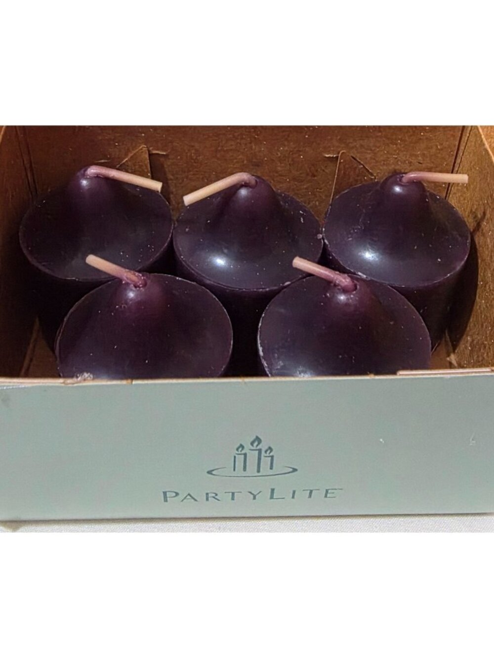 PartyLite BLACK CHERRY set of 5 Votive Candles V0682 New In Open Box Retired